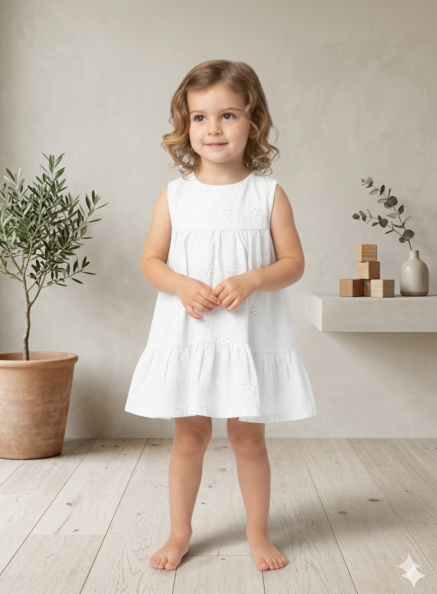vestido perforado flor vestido perforado flor